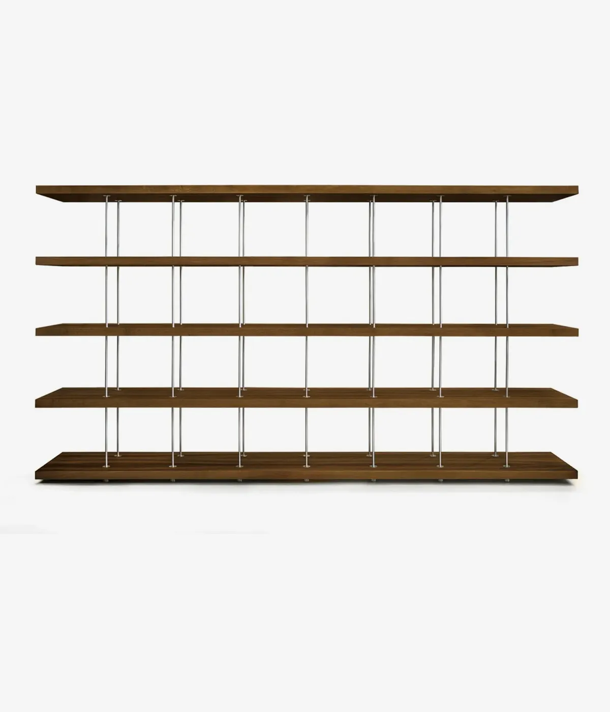 Double-sided open bookcase in solid wood and blockboard Piano