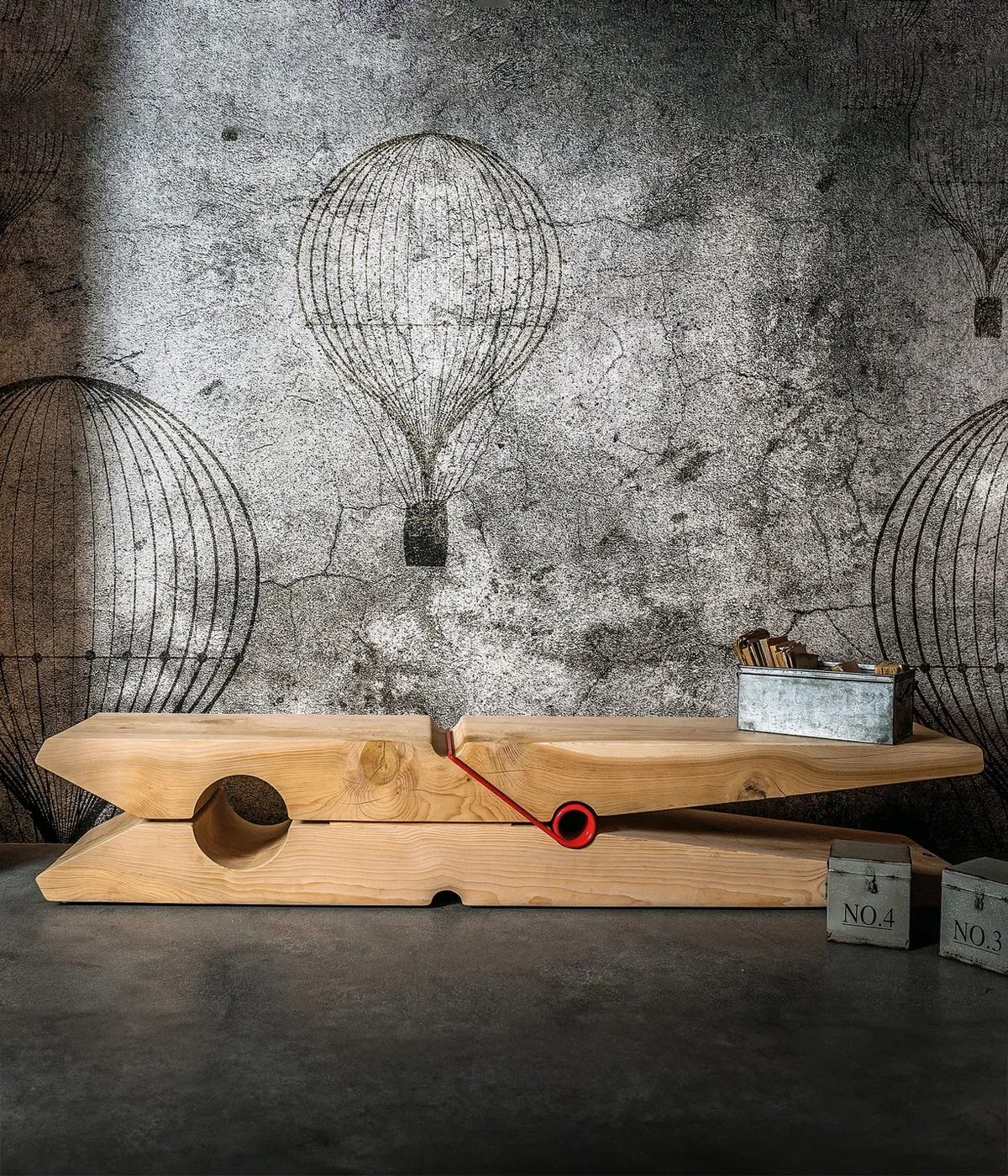 Solid cedar wood bench, Molletta