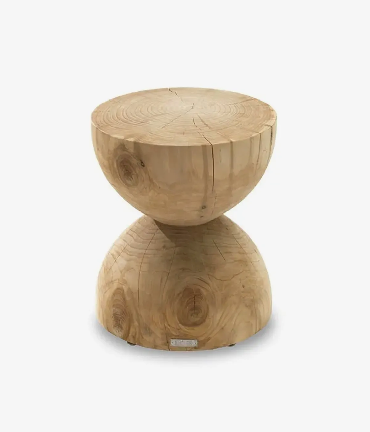 Low stool in solid cedar wood Clessidra