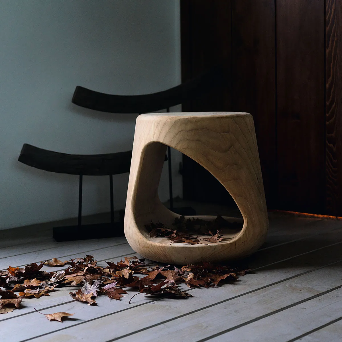 Low solid cedar wood stool, Geppo